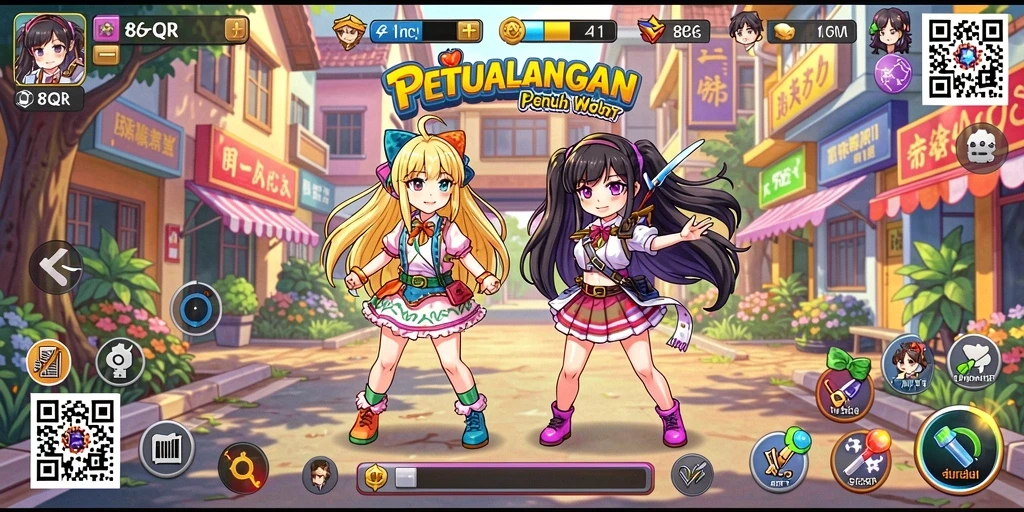 Tangkapan layar menunjukkan petualangan menarik dalam game Anime.