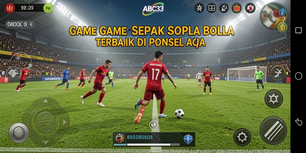 Tampilan gameplay menarik dalam ABC33 yang menunjukkan aksi sepak bola penuh semangat.