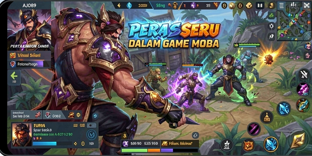 Tampilan seru dari gameplay AJO89 dalam aksi MOBA.
