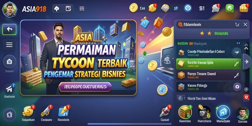 Screenshot gameplay ASIA918 yang menunjukkan strategi Tycoon yang intens.