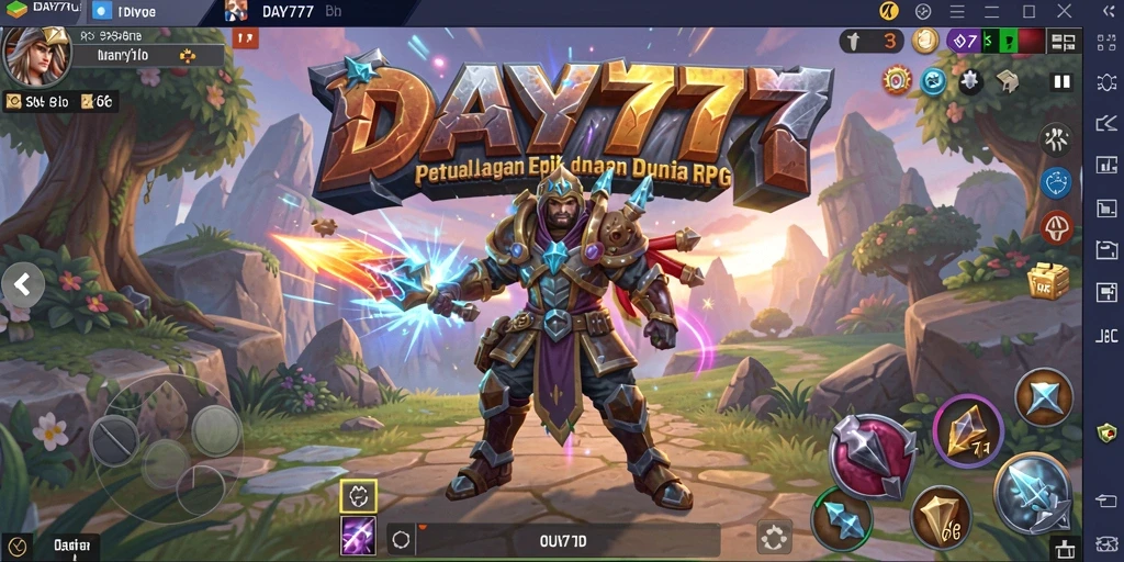 Screenshot menampilkan aksi seru dalam gameplay RPG DAY777.