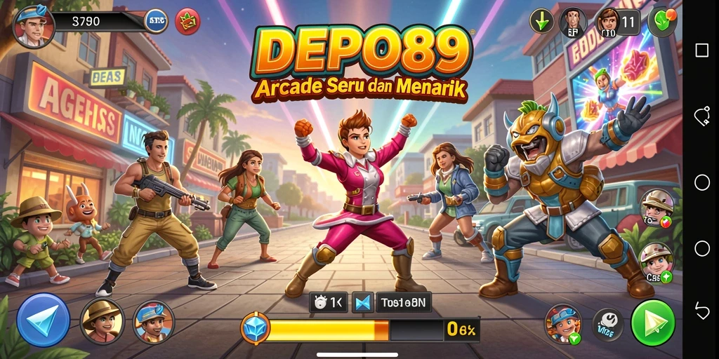 Screenshot DEPO89 menunjukkan aksi seru dalam gameplay Arcade.