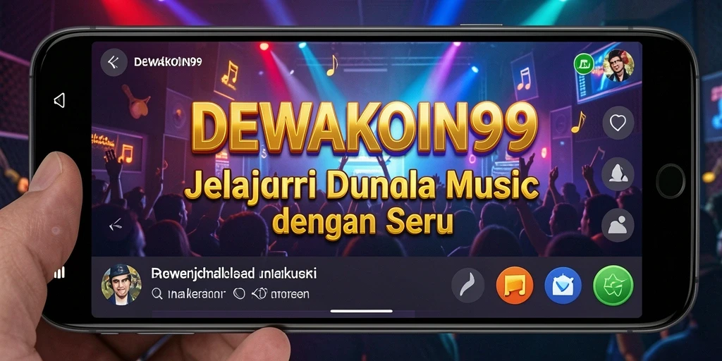 Screenshot permainan DEWAKOIN99 yang menunjukkan interaksi pengguna dengan musik.