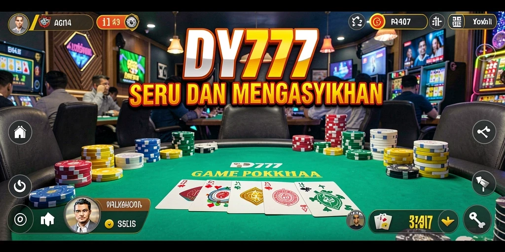 Screenshot gameplay Poker DY777 yang menampilkan aksi seru antar pemain.