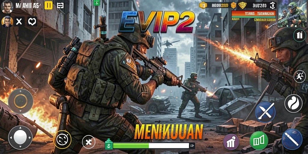 Tampilan gameplay yang mendebarkan dan penuh aksi dari EVIP2.
