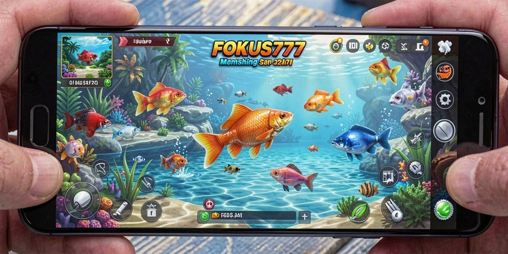 Tampilan menarik dari gameplay FOKUS777 dengan aksi memancing yang seru.