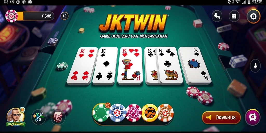 Screenshot gameplay JKTWIN yang menampilkan aksi Domino yang seru.