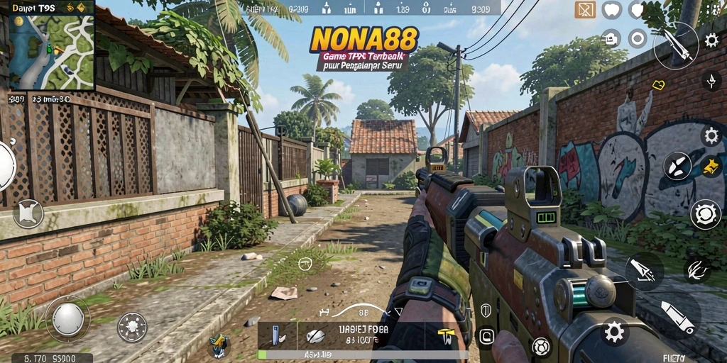 Screenshot gameplay NONA88 menampilkan aksi seru dalam pertempuran TPS.