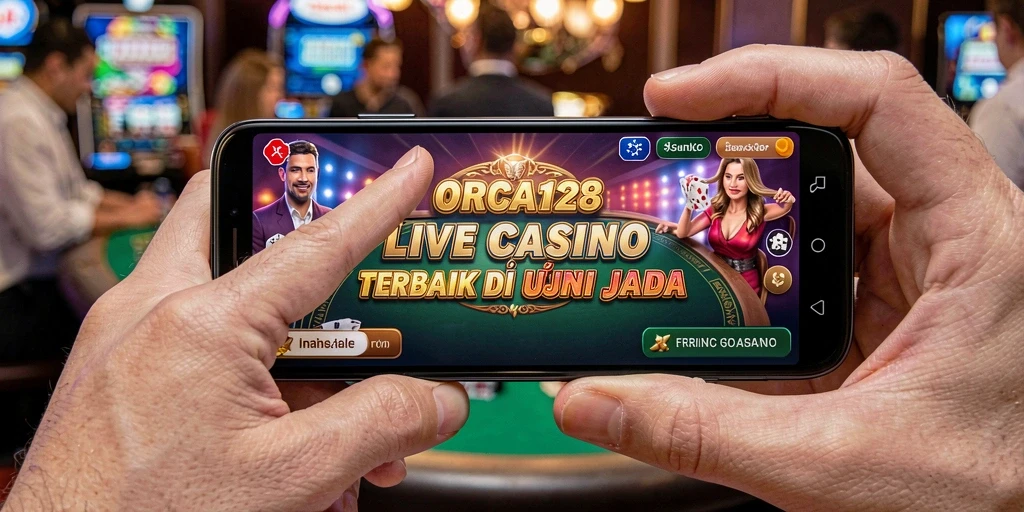 Tampilan gameplay Live Casino di ORCA128 dengan dealer langsung.