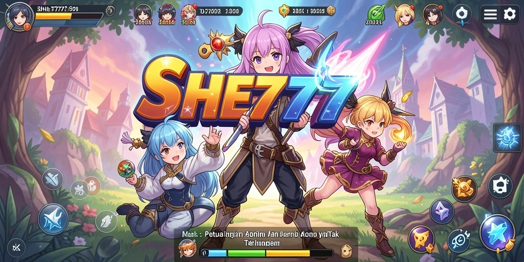 Tampilan gameplay menarik dari SHE777 dalam suasana Anime.