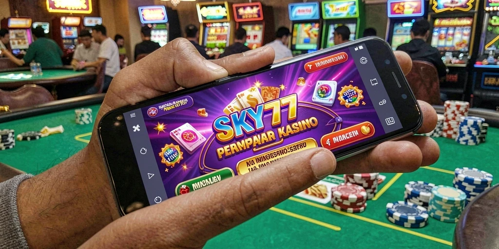 Tangkapan layar menunjukkan gameplay seru dan interaktif di SKY77.