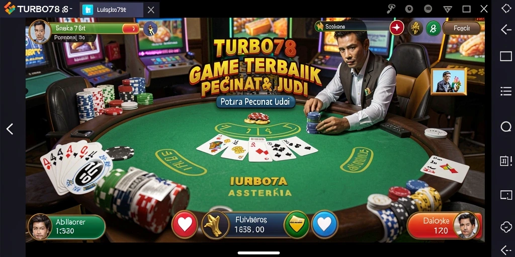 Tampilan permainan Poker yang mendebarkan di TURBO78.